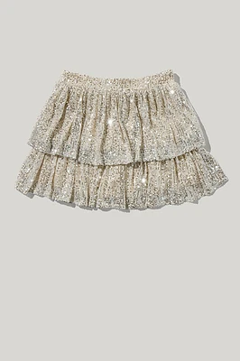 Hello Franki Sequin Tiered Skort for girls