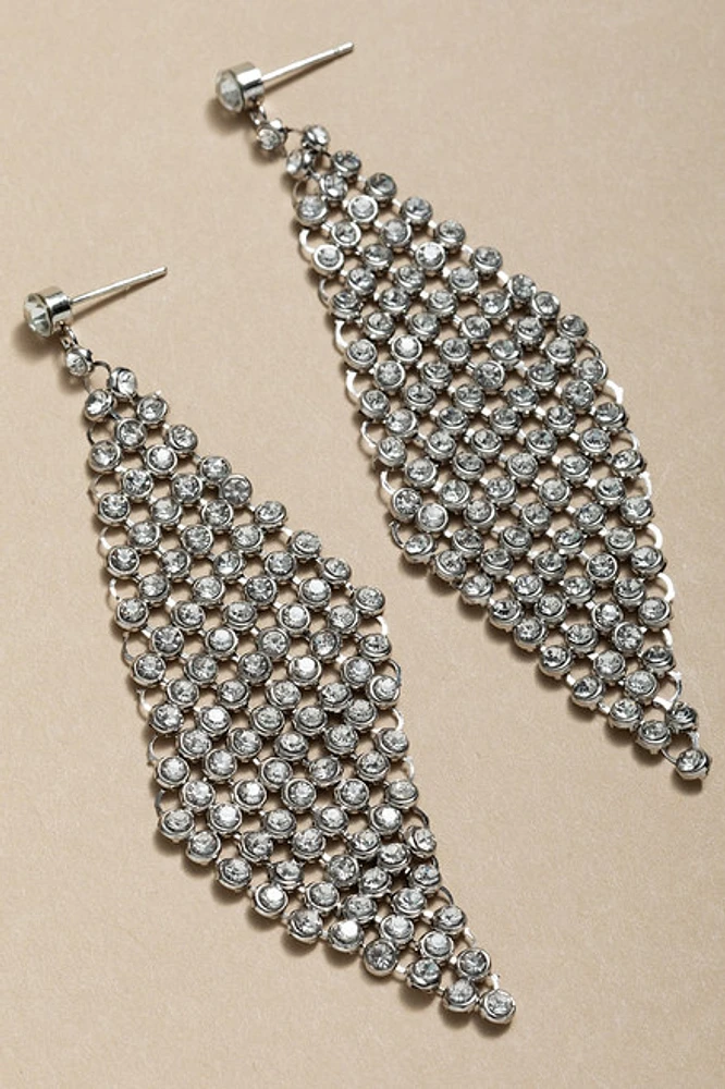 Tasha Mesh Stone Chandelier Drop Earrings