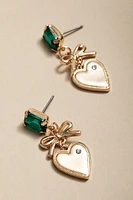 Jessica Heart On Stone Drop Earrings