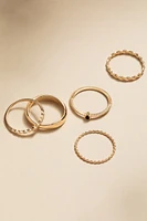 Ruth Mixed Glass Golden Ring Set