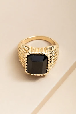 Lola Black Stone Gold Cocktail Ring