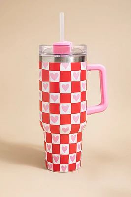 Christine Heart Checkered 40oz Tumbler