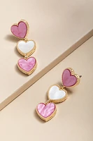 Stacey Two Tone Heart Drop Earrings