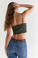 Trina Lace Trim Ribbed Crop Top