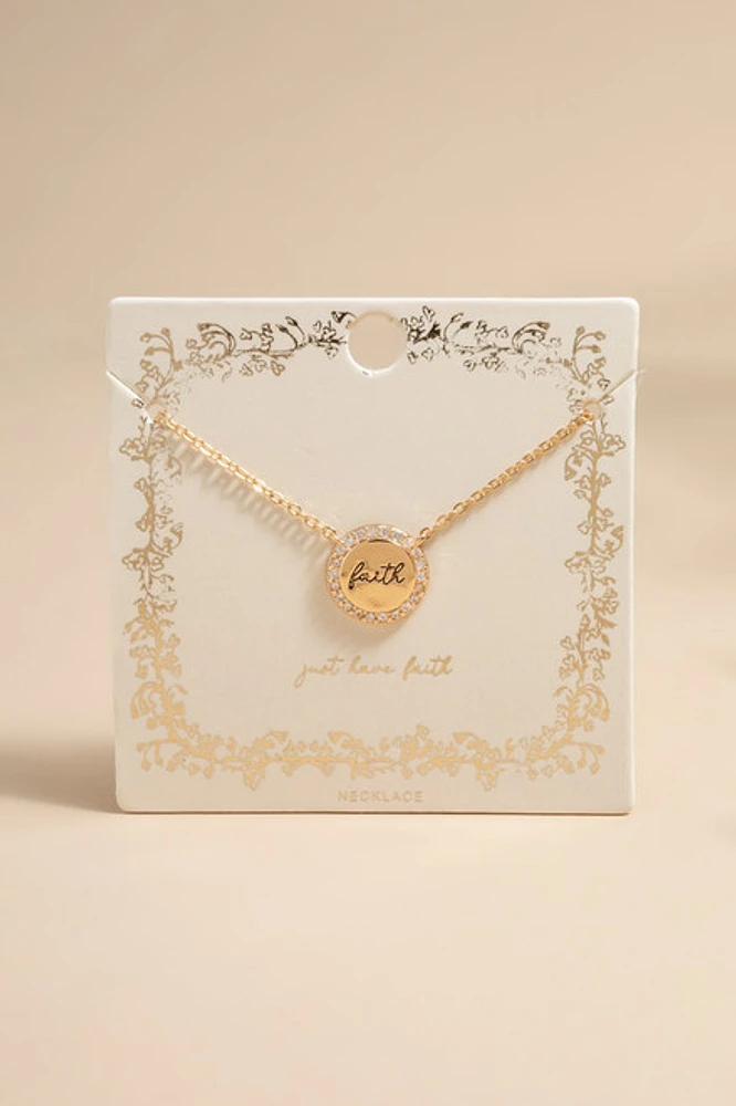 Just Have Faith Pendant Carded Necklace