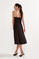 Krystal Bow Ditsy Midi Dress