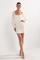 Juliana Long Sleeve Jacquard Mini Dress