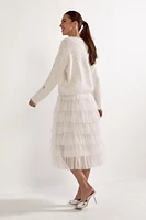 Mary Allover Lace Tiered Midi Skirt