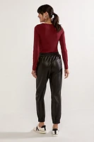 Jenny Faux Leather Joggers