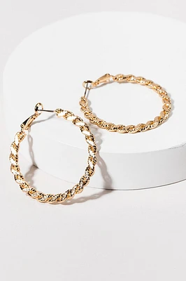 Elma Sparkle Twist Hoop Earrings