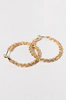 Elma Sparkle Twist Hoop Earrings