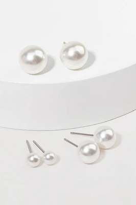 Jeanine Stud Pearl Earrings Set
