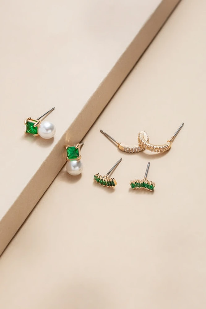 Barbara Mixed Style Stud Earring Set