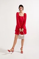 Brandie Tie Waist Long Sleeve Mini Dress