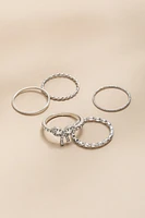 Rita Pave Bow Ring Set