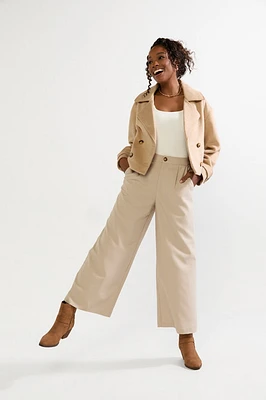 Hallie Wide Leg Crop Trouser Pants