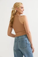 Patti Deep V Neck Crop Tank Top