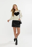 Mia Fuzzy Heart Pullover Sweater