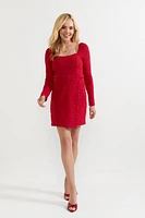 Ines Long Sleeve Popcorn Mini Dress