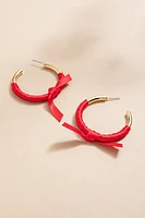 Beth Ribbon Wrap Bow Hoop Earrings