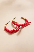 Beth Ribbon Wrap Bow Hoop Earrings