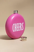 Cheers Round Pink Pocket Flask