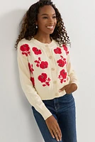 Tracy Floral Embroidered Short Cardigan