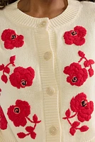 Tracy Floral Embroidered Short Cardigan