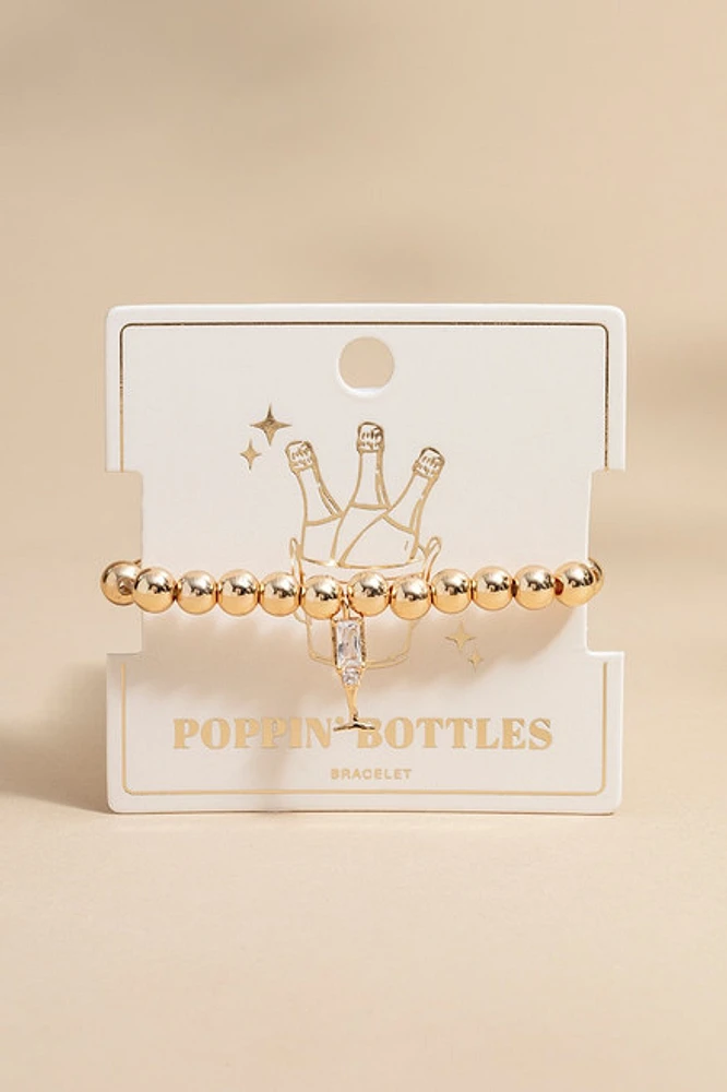 Poppin Bottles Golden Carded Bracelet