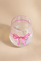 Anne Bow Pattern Stemless Wine Glass