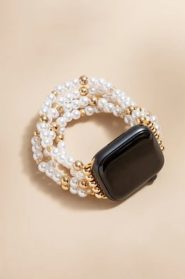 Amy Gold And Pearl Beaded Watch Band Bracelet