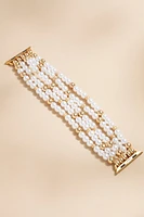 Amy Gold And Pearl Beaded Watch Band Bracelet