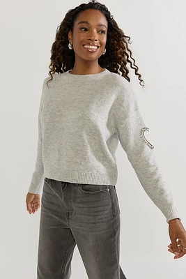 Nicole Sleeve Heart Cutout Sweater