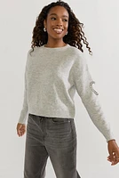 Nicole Sleeve Heart Cutout Sweater