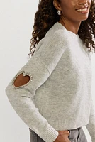 Nicole Sleeve Heart Cutout Sweater