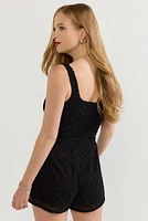 Vanessa Scoop Neck Sequin Romper