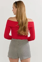 Celia Off Shoulder Rib Knit Top