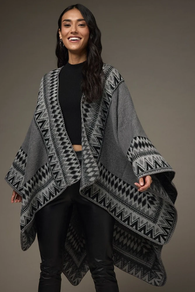 Tine Fairisle Kimono Wrap Cardigan