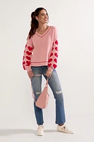 Deloris Heart Sleeve Pullover Sweater