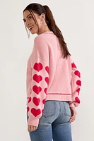 Deloris Heart Sleeve Pullover Sweater