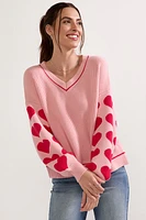 Deloris Heart Sleeve Pullover Sweater