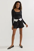 Lana Two Toned Foldover Waist Shorts