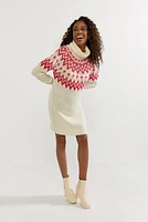 Alberta Long Sleeve Fairisle Sweater Mini Dress