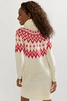 Alberta Long Sleeve Fairisle Sweater Mini Dress