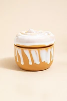 DW Home Frosted Cinnamon Roll Candle Jar