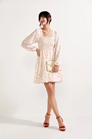 Shannon Heart Ditsy Tiered Mini Dress