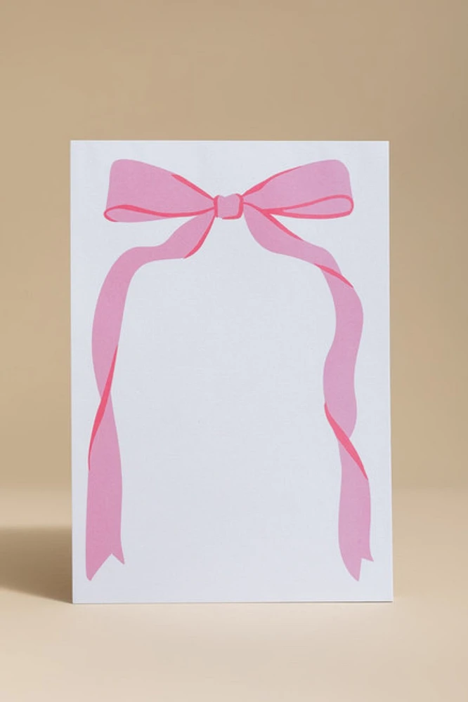 Pink Bow Graphic Notepad