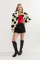 Isabelle Heart Faux Fur Coat