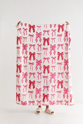 Betsy Pink Bow Graphic Throw Blanket