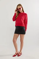 Maricela Digital Heart Pattern Pullover Sweater